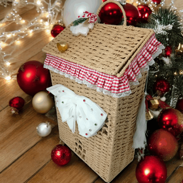 Χριστουγεννιάτικο διακοσμητικό σπίτι - καλάθι!