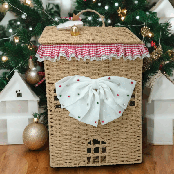 Χριστουγεννιάτικο διακοσμητικό σπίτι - καλάθι!