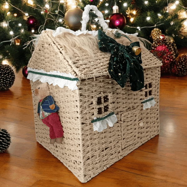 Χριστουγεννιάτικο διακοσμητικό σπίτι - καλάθι!
