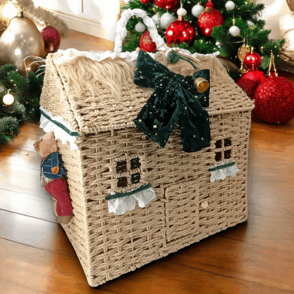 Χριστουγεννιάτικο διακοσμητικό σπίτι - καλάθι!