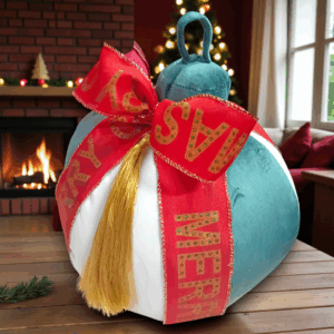 Μαξιλάρι χριστουγεννιάτικο μεγάλη βελούδινη μπάλα!