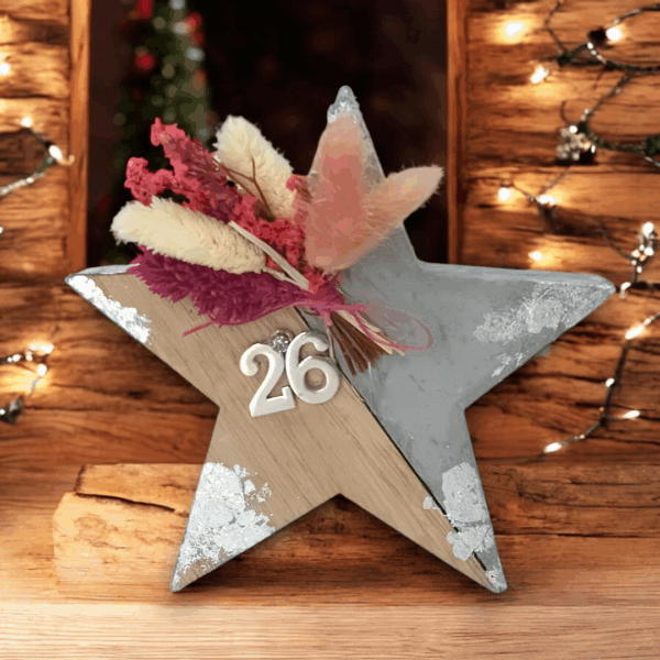 Γούρι 2026 αστέρι με αποξηραμένα λουλούδια!