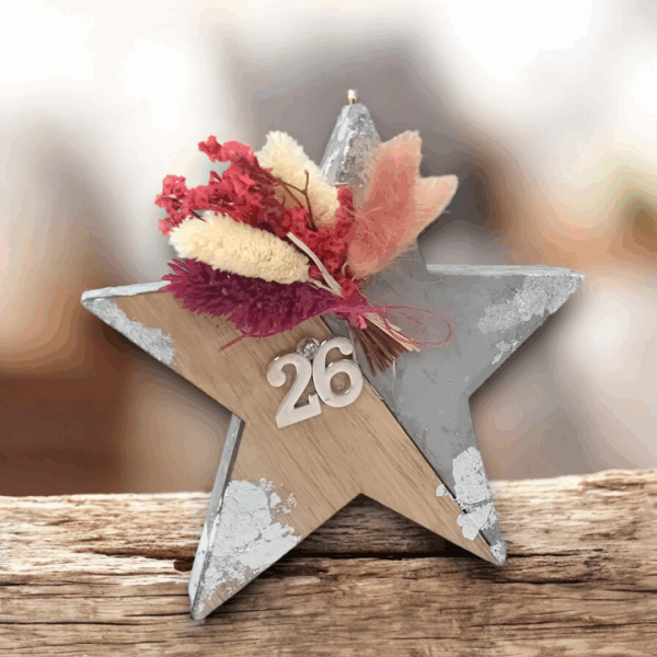 Γούρι 2026 αστέρι με αποξηραμένα λουλούδια!