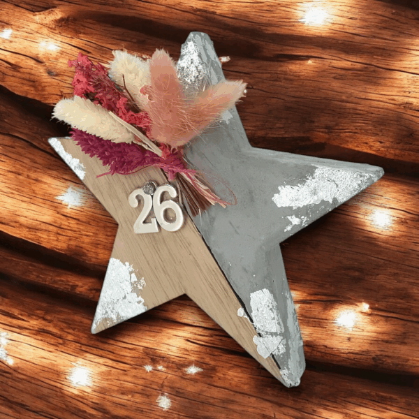 Γούρι 2026 αστέρι με αποξηραμένα λουλούδια!