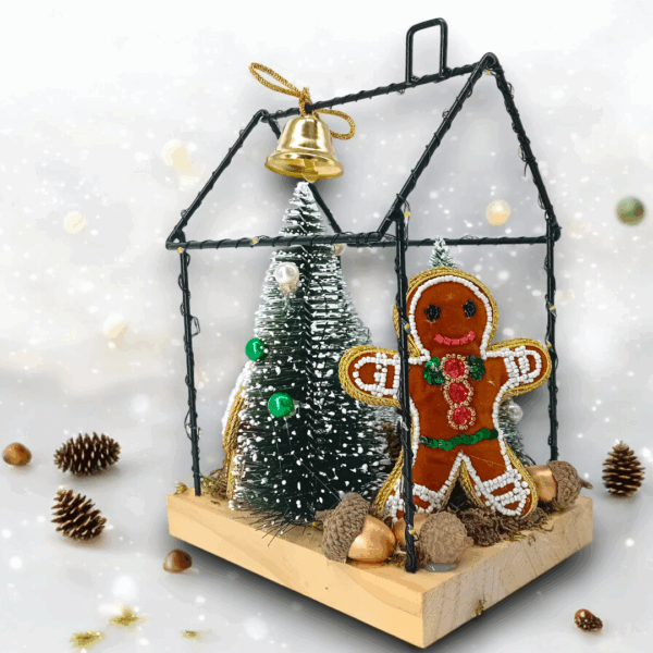 Φωτιζόμενο διακοσμητικό με κεντημένα στολίδια!