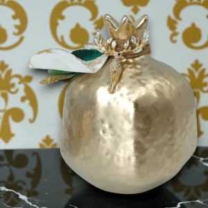 Κεραμικό ρόδι με ασημένιο τάρανδο με λαμπερά κρύσταλλα!