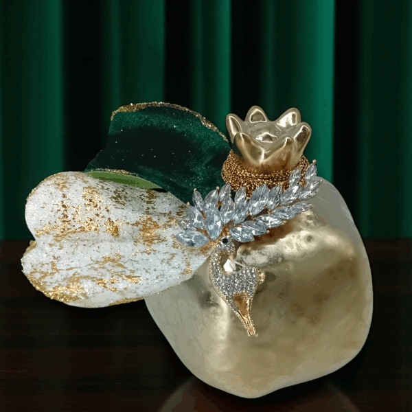 Κεραμικό ρόδι με ασημένιο τάρανδο με λαμπερά κρύσταλλα!