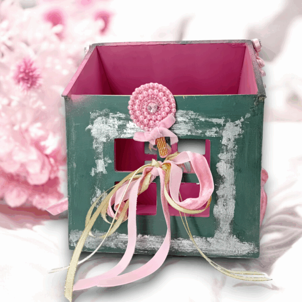 Χριστουγεννιάτικο ξύλινο σπίτι - καλάθι αποθήκευσης!