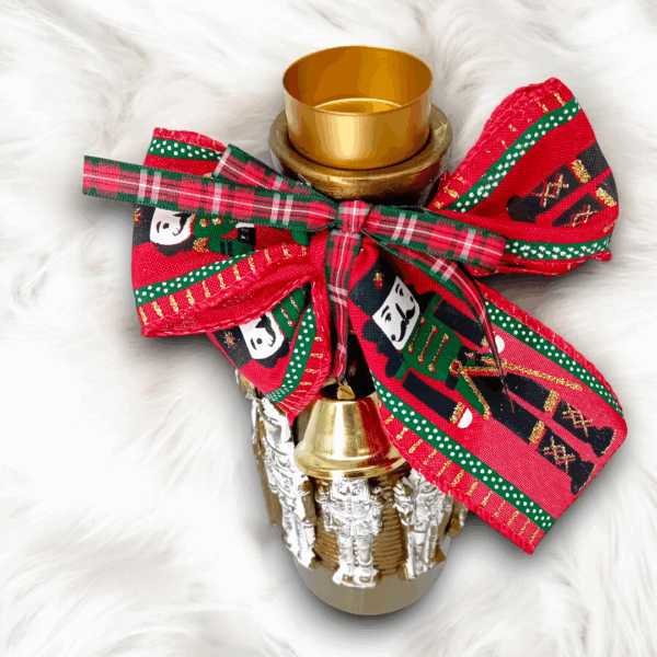 Γυάλινο κηροπήγιο - ανθοδοχείο με πήλινα διακοσμητικά!