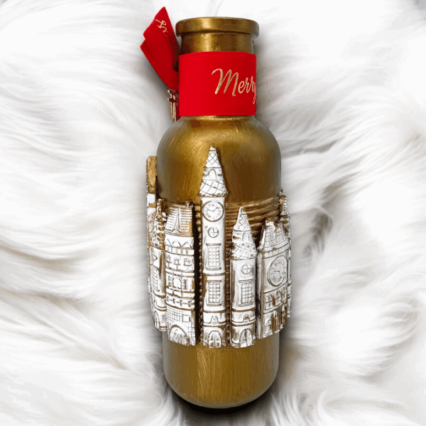 Γυάλινο κηροπήγιο - ανθοδοχείο με πήλινα διακοσμητικά!