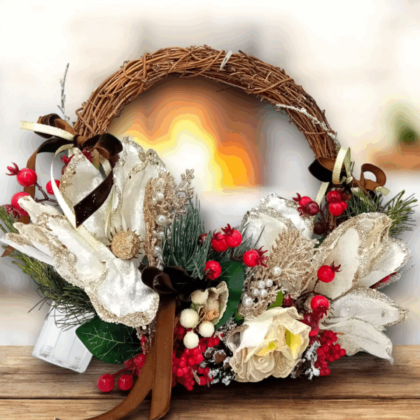 Χριστουγεννιάτικο στεφάνι με φως!