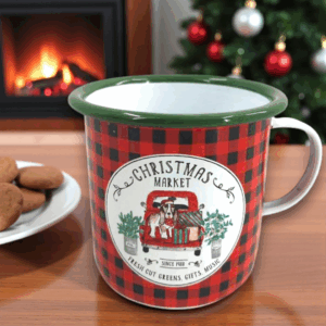 Χριστουγεννιάτικη κόκκινη μεταλλική κούπα!