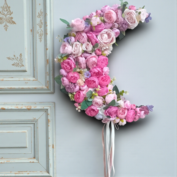 Διακοσμητικό τοίχου φεγγάρι με λουλούδια!