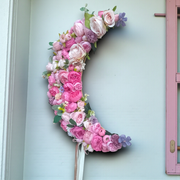 Διακοσμητικό τοίχου φεγγάρι με λουλούδια!