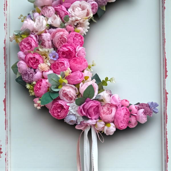 Διακοσμητικό τοίχου φεγγάρι με λουλούδια!