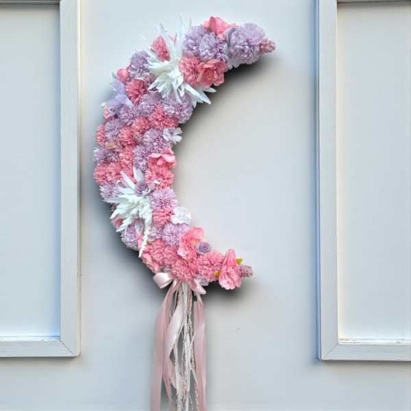 Διακοσμητικό τοίχου φεγγάρι με λουλούδια!