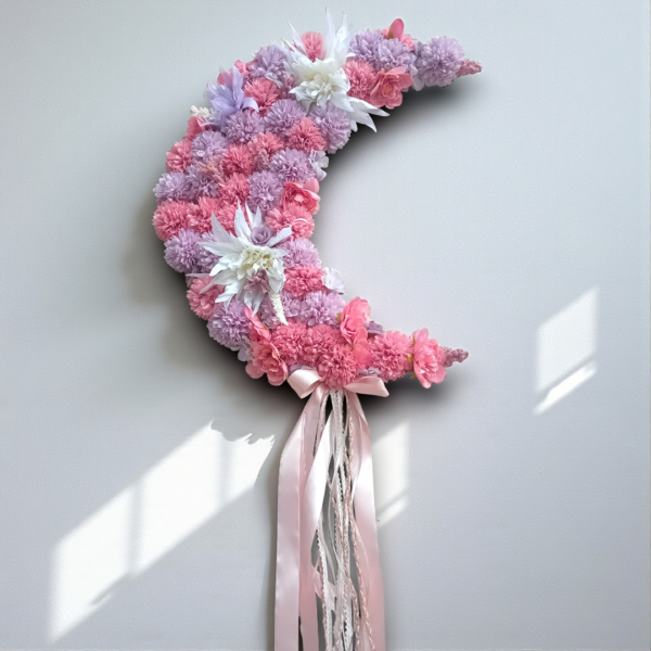 Διακοσμητικό τοίχου φεγγάρι με λουλούδια!