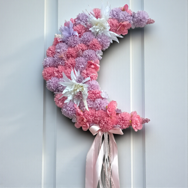 Διακοσμητικό τοίχου φεγγάρι με λουλούδια!