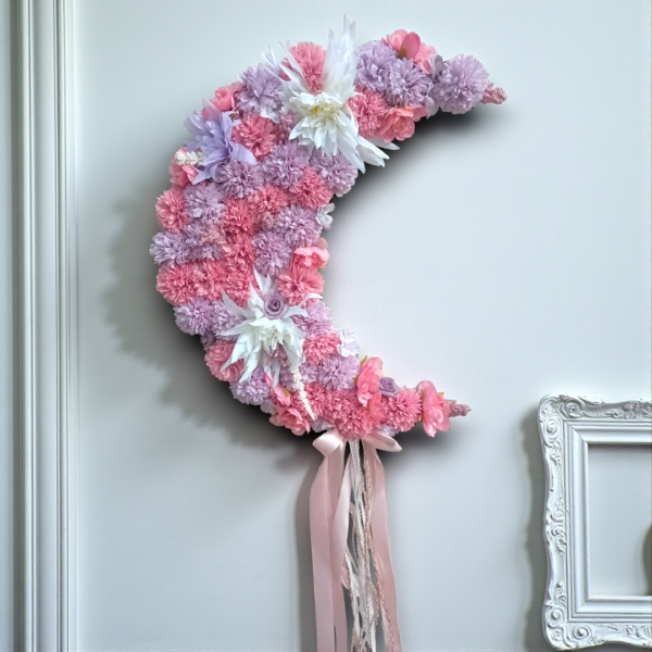 Διακοσμητικό τοίχου φεγγάρι με λουλούδια!