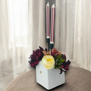 Σύνθεση σε κεραμικό κασπώ σπίτι με κεριά!