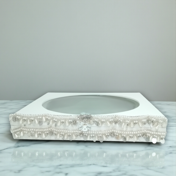 Στεφανοθήκη χειροποίητη με κρύσταλλα & πέρλες!