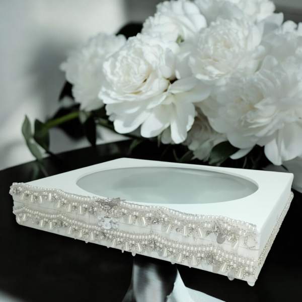 Στεφανοθήκη χειροποίητη με κρύσταλλα & πέρλες!