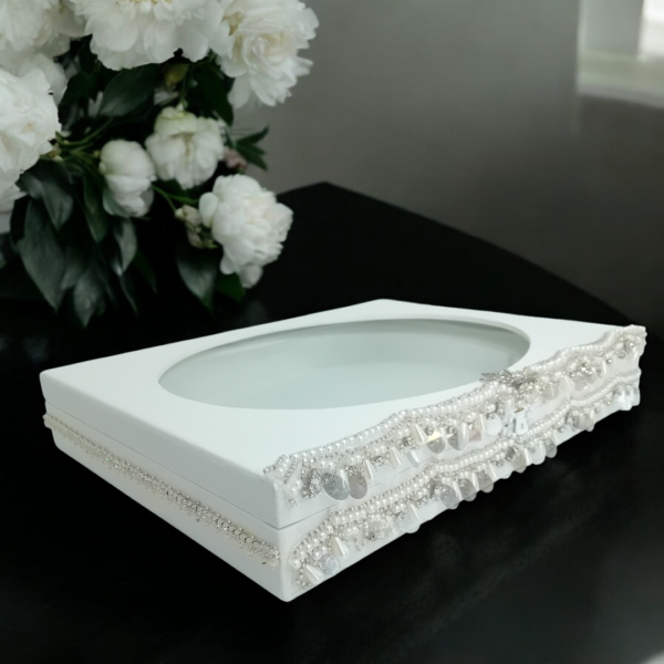 Στεφανοθήκη χειροποίητη με κρύσταλλα & πέρλες!