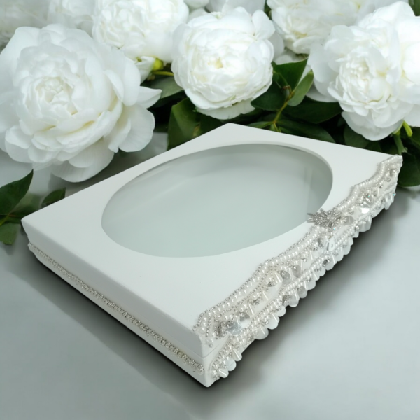 Στεφανοθήκη χειροποίητη με κρύσταλλα & πέρλες!