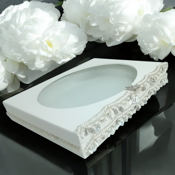 Στεφανοθήκη χειροποίητη με κρύσταλλα & πέρλες!