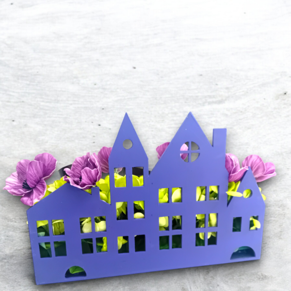 Ξύλινο διακοσμητικό κηροπήγιο με υφασμάτινα λουλούδια!