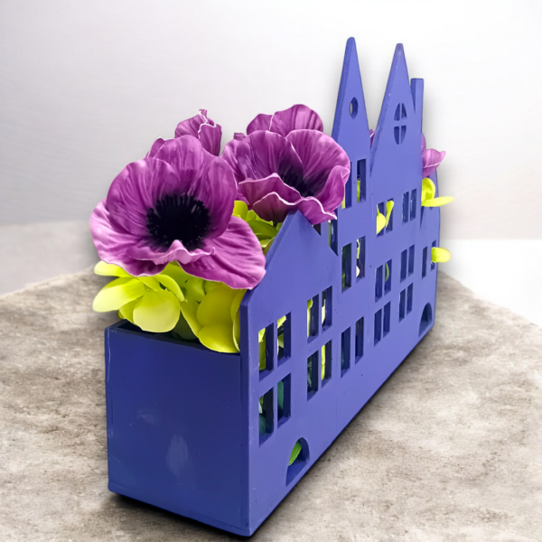 Ξύλινο διακοσμητικό κηροπήγιο με υφασμάτινα λουλούδια!