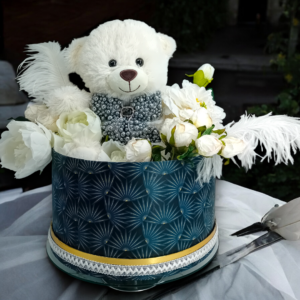 Διακοσμητικό σε κουτί με λουλούδια & αρκούδο!