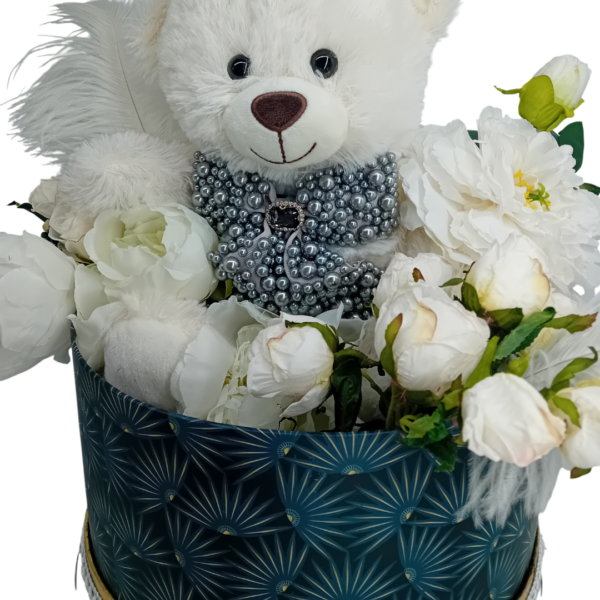 Διακοσμητικό σε κουτί με λουλούδια & αρκούδο!