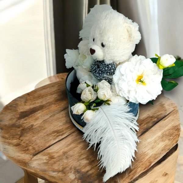 Διακοσμητικό σε κουτί με λουλούδια & αρκούδο!