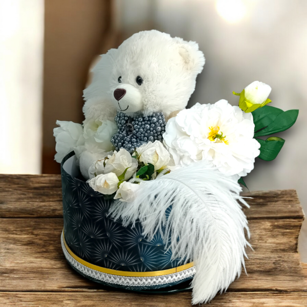 Διακοσμητικό σε κουτί με λουλούδια & αρκούδο!