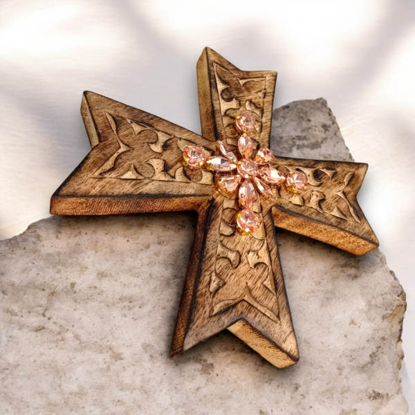 Ξύλινος σταυρός από μασίφ ξύλο 100% χειροποίητος!