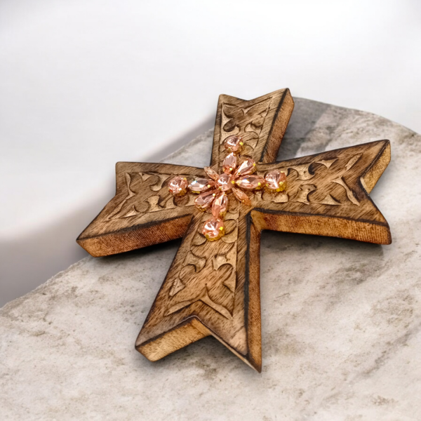 Ξύλινος σταυρός από μασίφ ξύλο 100% χειροποίητος!