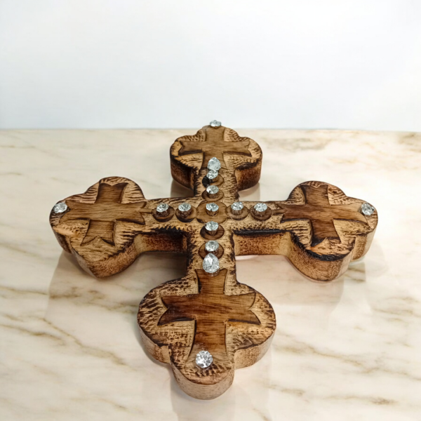 Ξύλινος σταυρός από μασίφ ξύλο 100% χειροποίητος!