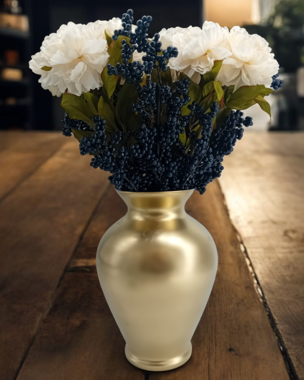 Σύνθεση σε μεγάλο γυάλινο χρυσό ανθοδοχείο!