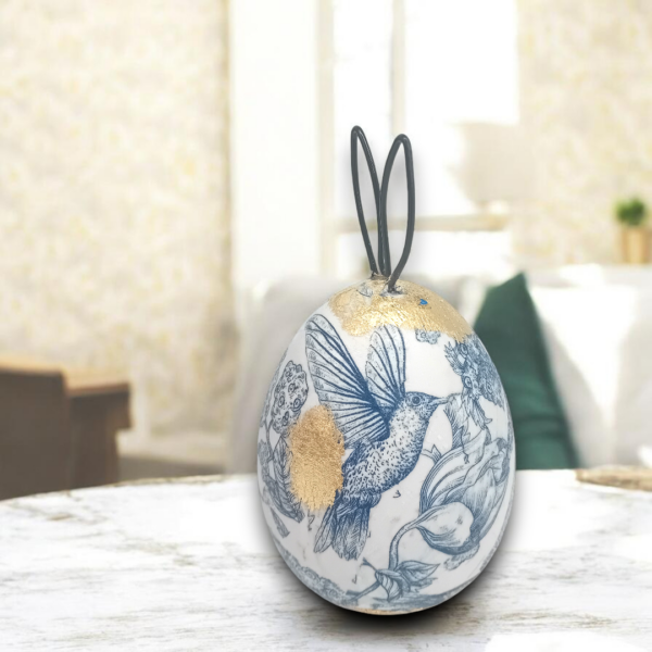 Κεραμικό διακοσμητικό αυγό με φύλλα χρυσού!