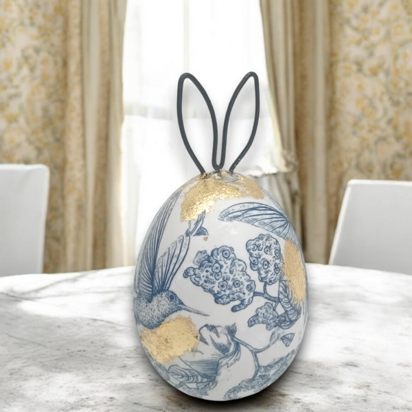 Κεραμικό διακοσμητικό αυγό με φύλλα χρυσού!