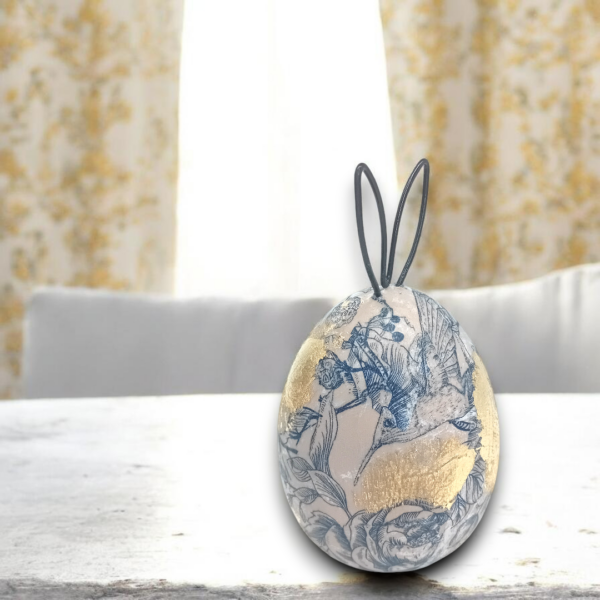 Κεραμικό διακοσμητικό αυγό με φύλλα χρυσού!