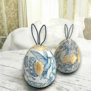 Κεραμικό διακοσμητικό αυγό με φύλλα χρυσού!
