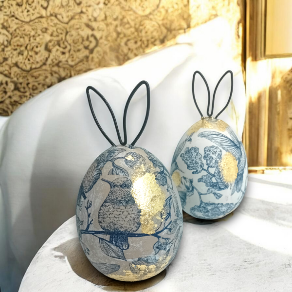 Κεραμικό διακοσμητικό αυγό με φύλλα χρυσού!