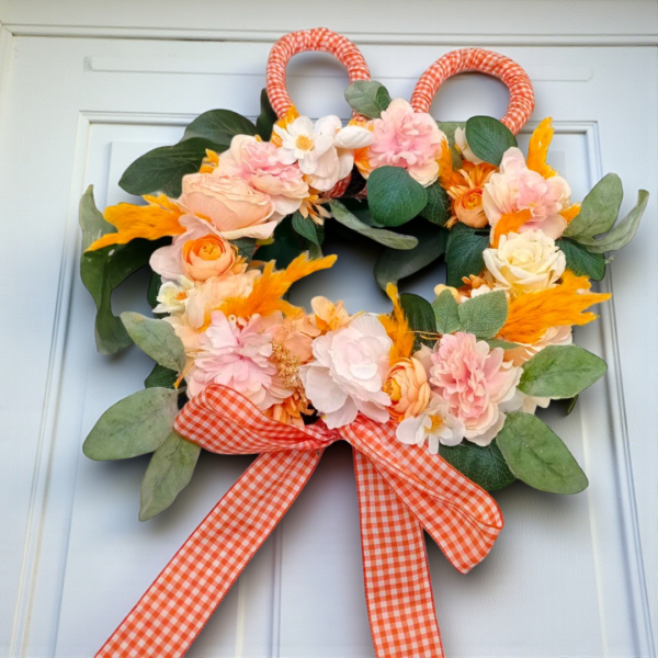 Στεφάνι με υφασμάτινα & αποξηραμένα λουλούδια πασχαλινό!