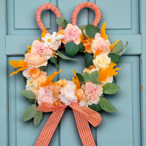 Στεφάνι με υφασμάτινα & αποξηραμένα λουλούδια πασχαλινό!