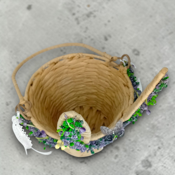 Καλάθι αποθήκευσης με λουλούδια & χερούλι!