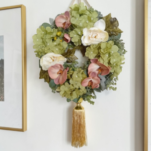 Στεφάνι με ορχιδέες και ορτανσίες!