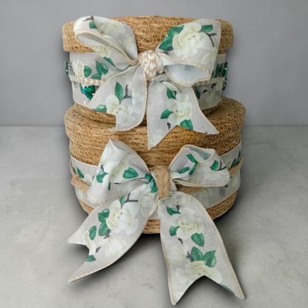 Καλάθια αποθήκευσης πλεκτά με φιόγκους!