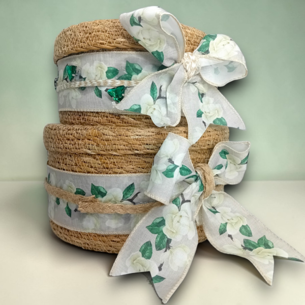 Καλάθια αποθήκευσης πλεκτά με φιόγκους!